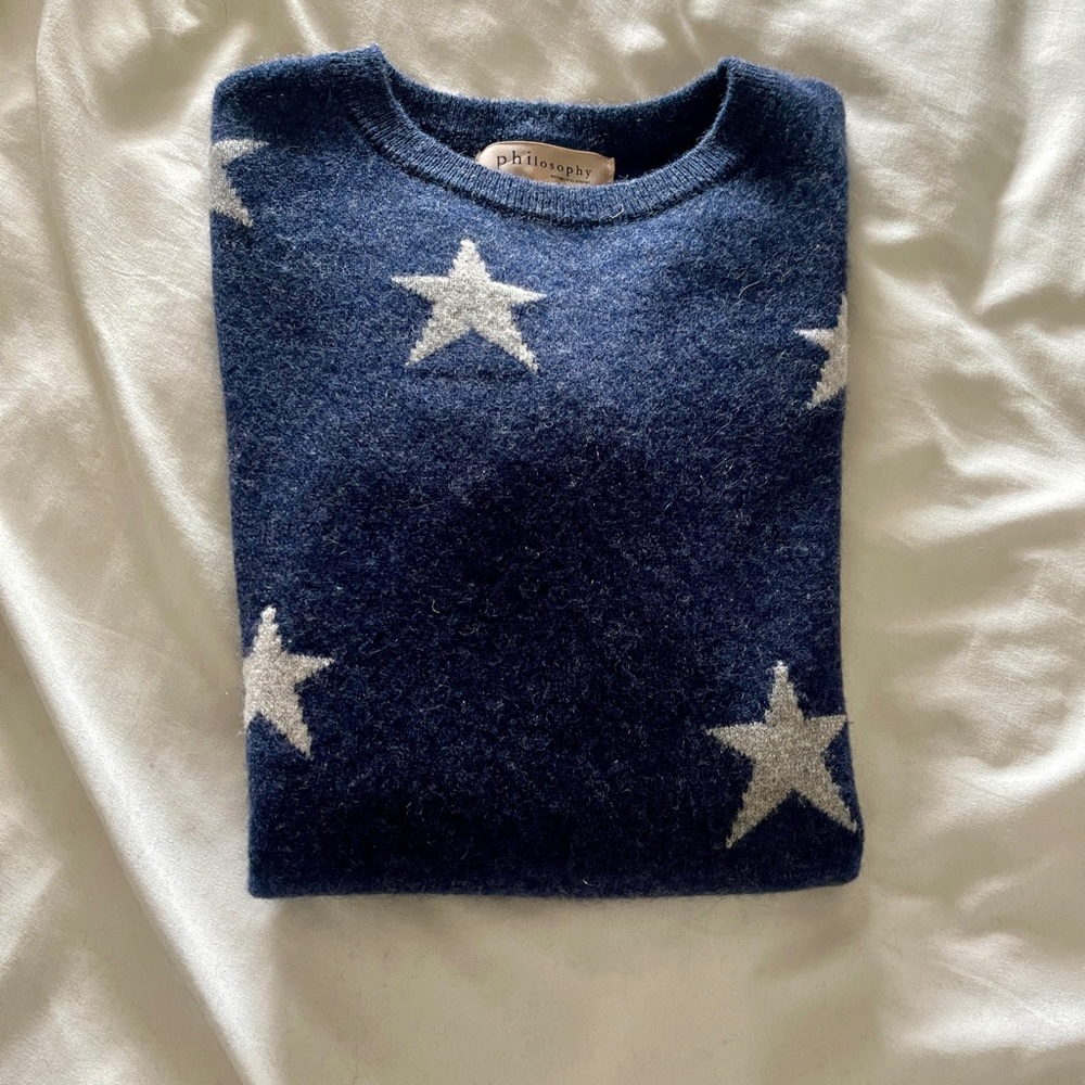 Blue Cashmere Philosophy Sweater
